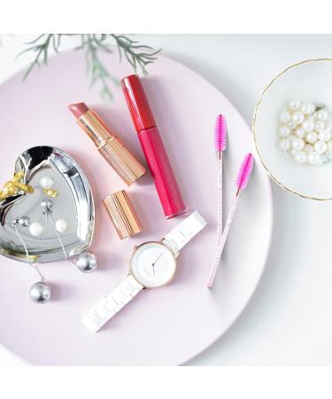 ReaZX Disposable Mascara Wand Eyebrow Eyelash Spoolie Brush for Extensions Crystal Pink Eyelash Brushes for Eyebrow Castor Oil Brush 100 Pcs - Buy Online on GoSupps.com