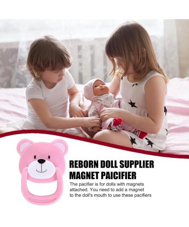 Gruwkue Baby Pacifier | Bear-Shaped Magnetic Dummy for Boys & Girls | Cute Puppy Bike Doll Accessories in Pink - Buy Online on GoSupps.com