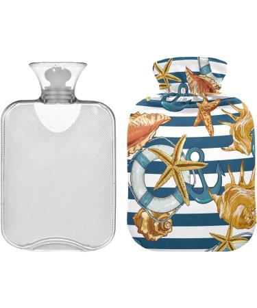 Naanle Stripes Sea Esters Ocean Hot Water Bottle with Cover | 1L Transparent Hand & Foot Warmer for Pain Relief & Therapy - Buy Online on GoSupps.com