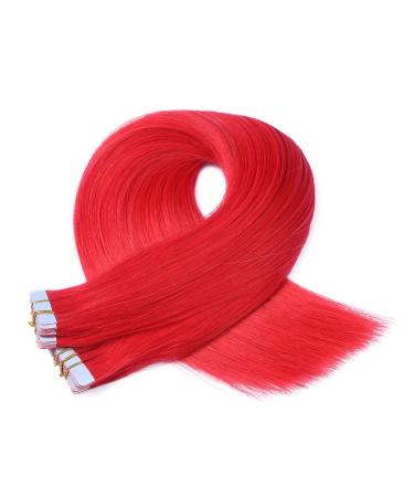 Tape in - on hair extensions - # red - 70cm - 10 bricks each 4cm wide / 2.5g - 100% Remy real hair hair extension / extent with adhesive tape while bricks by Novon hair extensions 10 confessions - 40cm / 2.5g 25g each