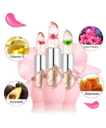 Zarics Crystal Flower Lip Gloss Set - 6 PCS Magic Color Changing Long-Lasting Lip Balm for Girls (Pink) - Buy Online on GoSupps.com