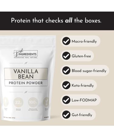JUST INGREDIENTS Vanilla Protein Powder - Grass-Fed Whey Blend Organic Gluten Free - 15 Servings 22g Protein Vanilla Bean 15 Servings - Buy Online on GoSupps.com
