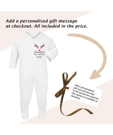 Personalised My First Christmas Baby Grow Outfit Vest | Unisex Newborn Clothes | 1st Xmas Gifts for Boys & Girls | Gender Neutral Sleepsuit, 0 Months - Buy Online on GoSupps.com