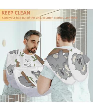 Cartoon Koala Beard Bib Apron - Non-Stick Waterproof Hair Catcher for Men | Grooming Cloth with Suction Cups | Perfect Gifts for Men - Buy Online on GoSupps.com