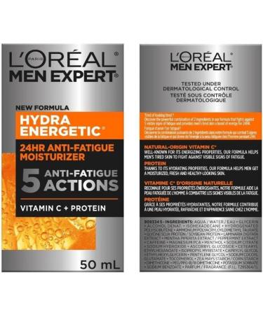L Or al Paris Men Expert Anti Fatigue Daily Moisturizer for Men with Vitamin C & Protein 24HR Non Greasy Hydration For Dry and Dull Skin Reduces look of fine lines & dark circles Hydra Energetic 50ml Hydra Energetic Cream 48mL - Buy Online on GoSupps.com