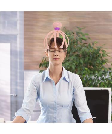 Wireless Stainless Steel Manual Head Massager | Octopus Claw Scalp Massage Device | Handheld Spa Tool for Deep Relaxation - Light Pink - Buy Online on GoSupps.com