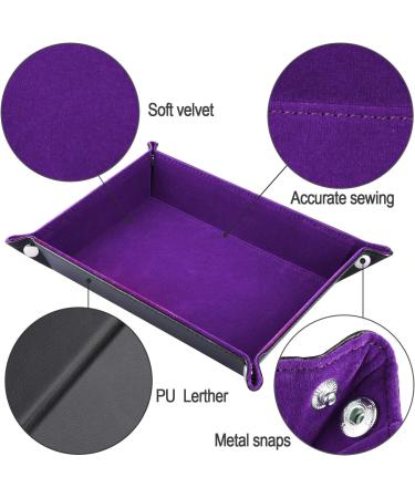 SIQUK Double Sided Dice Tray - Folding PU Leather & Dark Violet Velvet Holder - Buy Online on GoSupps.com