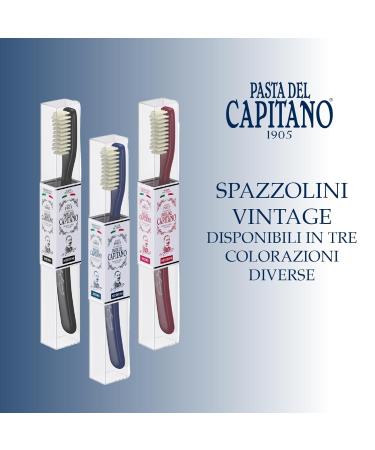 Pasta del Capitano 1905 Vintage Toothbrush - Medium-Hard Bristles Replica 100% Made in Italy Blue - International Shipping Available - Buy Online on GoSupps.com