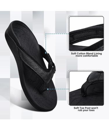 V.Step Adjustable Orthopedic Flip Flops with Arch Support | Plantar Fasciitis Sandals - Black M10/W11 - Buy Online on GoSupps.com