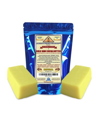 Organic Unrefined Raw Cocoa Butter Blocks (8 oz) - Rich Chocolate Aroma for Lip Balms, Stretch Marks, and DIY Body Butter Base - Buy Online on GoSupps.com