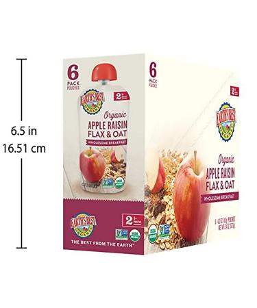 Earth's Best Organic Stage 2 Apple Raisin Flax & Oat Baby Food 4 oz Pouch - Pack of 12 - Buy Online on GoSupps.com