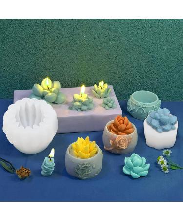 9 Pack Succulent Silicone Mold for Scented Candles, Soaps, Wax, Resin Casting | 3D Cacti Candle Mold for DIY Crafts and Desserts - Buy Online on GoSupps.com