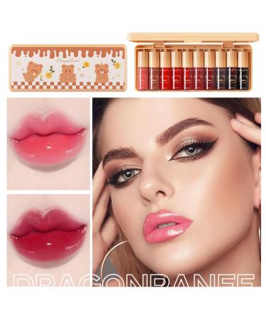 10 Colors Liquid Tint Stain Set - Korean Lip Gloss & Multi-Use Lip and Cheek Tint - Long-Lasting Moisturizing Mini Lipstick | Shop Internationally - Buy Online on GoSupps.com