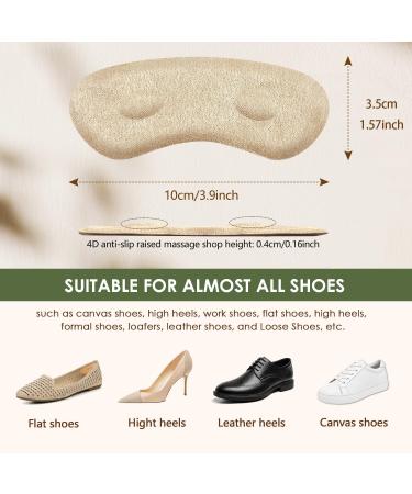 Heel Pads for Loose Shoes | Women's Comfort Inserts | Stop Heel Slip & Blisters | 3 Pairs - Beige Black Clear - Buy Online on GoSupps.com