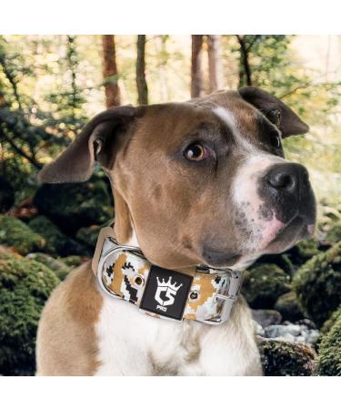 Tspro Tactical Dog Collar - Military Standard 3.8cm Wide Adjustable L-Size (52cm-60cm) Strong Camouflage Khaki Design with Stable Metal Buckle - Buy Online on GoSupps.com