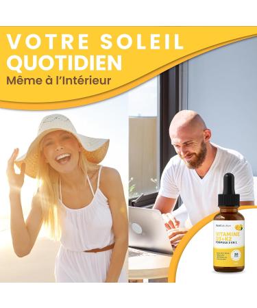 Vitamine D3+K2 par Nutrisolution: Gouttes Liquides Premium - Renforce Os et Muscles - Booste l' nergie et l'Immunit - 30ml - Fabriqu en France (1) - Buy Online on GoSupps.com