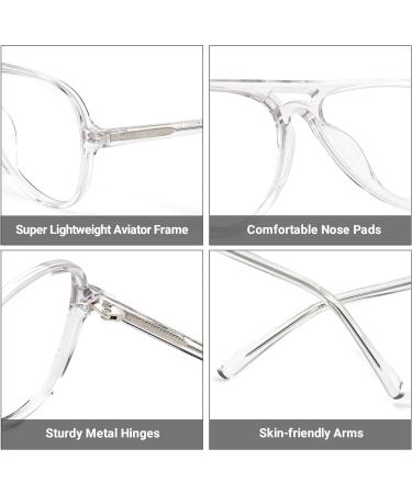 Shop Zeelool TR90 Aviator Reading Glasses for Men & Women - Erwin ZOT02084-01 Crystal 1.25x with Anti-Reflective Coating - International Shipping Available - Buy Online on GoSupps.com