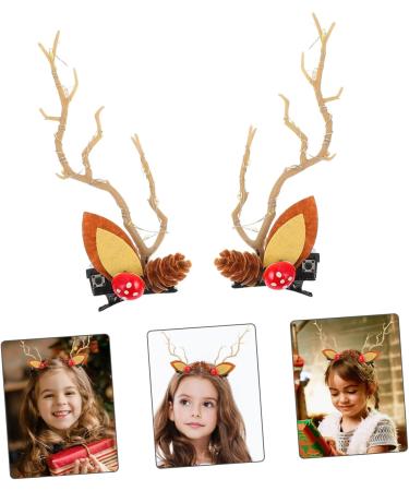 FRCOLOR 3 Pairs Christmas Glow Barrette Antlers Hair Clips Deer Horn Hair Barrettes Reindeer Antler Hair Accessory Mushroom Outfits for Girls Glowing Hair Clip Resin Filler Clothing Miss - Buy Online on GoSupps.com