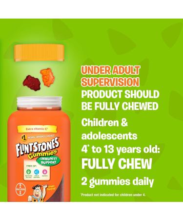 FLINTSTONES Kids Multivitamin Gummies Plus Immunity Support- Multivitamins for Kids Kids Gummy With Zinc and Extra Vitamin C Free of Artificial Sweeteners Free of Aspartame Free of Synthetic FD&C Dyes 180 Gummies - Buy Online on GoSupps.com