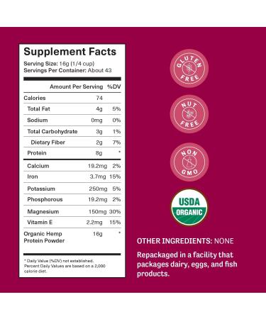 Judee's Organic Hemp Protein Powder 1.5 lb - Ground Hemp Seeds Powder for Smoothies - Non-GMO, Gluten-Free, Nut-Free - 1.5 Pound Pack - Buy Online on GoSupps.com