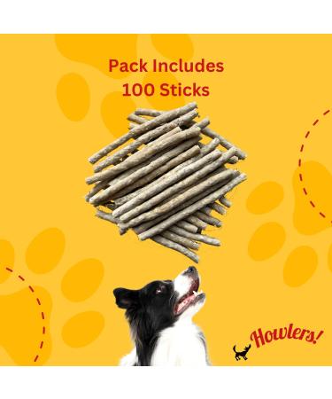 HOWLERS Natural 12.5cm Pack of 100 Rawhide Dog Chew Munch Sticks | Natural Dog Chews Stick For All Dogs | Delicious Dog Chew Sticks For Your Furry Friend - Buy Online on GoSupps.com