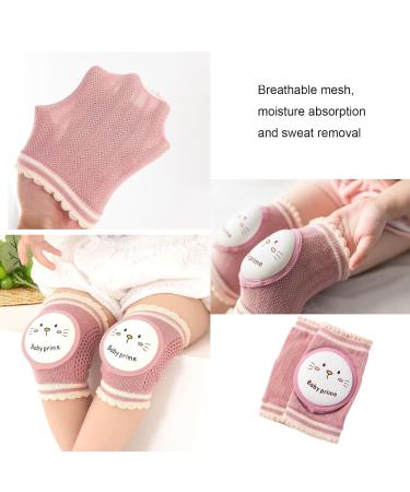 Kids Pink Cat Pattern Knee Pads - Safety Walking and Crawling Protection for Toddlers - Buy Online on GoSupps.com