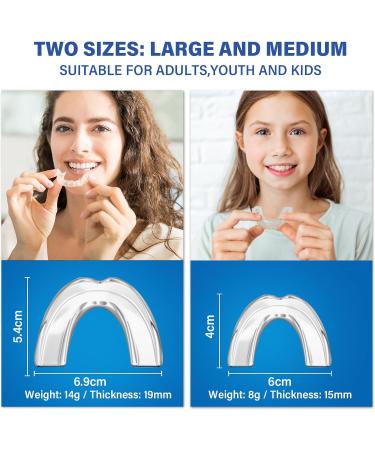 Mouth Guard for Teeth Grinding - Reusable Moldable Night Guards for Clenching - 4 Piece Set 2 Sizes - Ideal for Men & Women - International Shipping - Buy Online on GoSupps.com