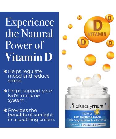 NaturallyMum Kids Magnesium Bedtime Lotion with Vitamin D | Support for Sleep Heart Bone Nerve Gut and Muscle Health | Alternative to Melatonin | Lavender & Chamomile 4.2 fl oz Lavender & Chamomile 4.2 Fl Oz (Pack of 1) - Buy Online on GoSupps.com