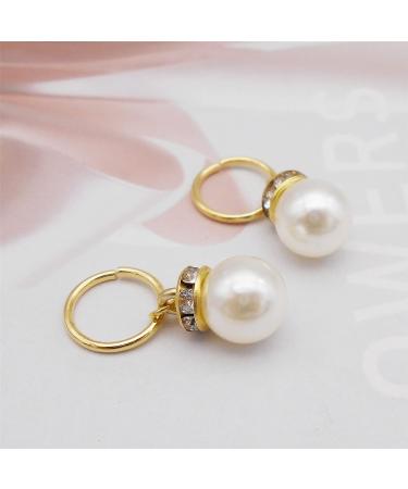 100 Gold Pearl Hair Jewelry Locs Braid Rings Dreadlocks Hair Cuffs Clips Charms for Women Men Beard - Buy Online on GoSupps.com