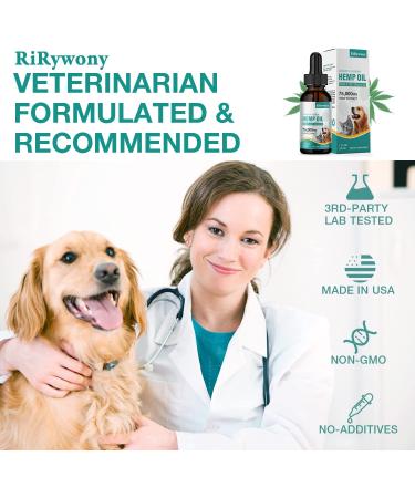 Rirywony High Potency Organic Hemp Oil for Dogs and Cats - Joint, Hip, and Skin Health Support - Omega 3-6-9, Vitamins - Vegan, Made in USA - 2-Pack - Buy Online on GoSupps.com