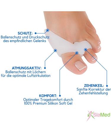 4x Toe Spreader for Big Toe - Silicone Hallux Valgus Correction Gel Bandage for Men & Women - Breathable Soft Gel Relief - Buy Online on GoSupps.com