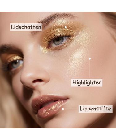  EONFAVE Eyeshadow Stick Gold Glitter Eyeshadow Pen Waterproof Long Lasting Eyeshadow Pencil Lightening Eyeshadow Pencil Creamy Texture Easy to Use - Buy Online on GoSupps.com