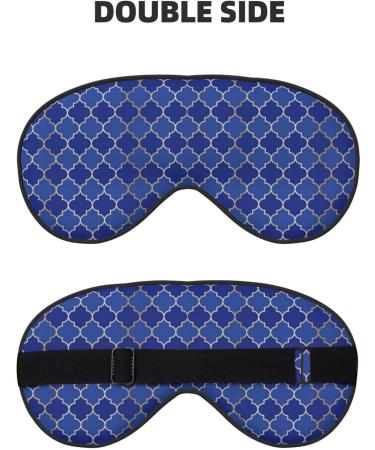 Blue Lantern Shapes Print Sleep Eye Mask - Soft Blindfold with Elastic Strap for Travel & Night Sleeping - Buy Online on GoSupps.com