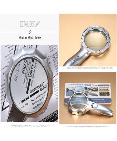 Magnifying Glasses for Hobbies Reading Magnifier Ultra-Large Handheld Magnifying Glass with LED Light High Magnification Magnifying Glass Large-Sized Lighting Reading Magnifying Glass Vision - Buy Online on GoSupps.com