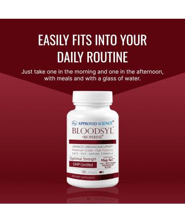 Approved Science Bloodsyl - Supports Blood Flow - Hawthorn Berry, Magnesium, BioPerine - Vegan - 180 Capsules - Pack of 2 180 Count (Pack of 2) - Buy Online on GoSupps.com