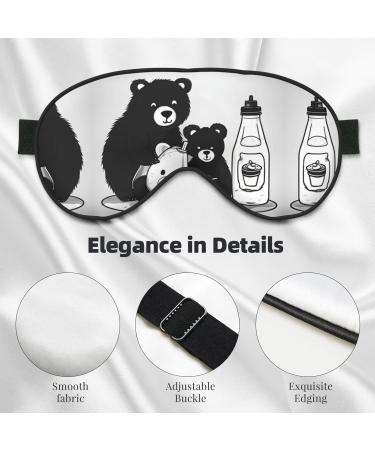 Buy Cute Milk Bottle Bear Eye Mask - Soft Elastic & Adjustable Sleep Mask for Men & Women | Comfortable Nighttime Eye Cover - Buy Online on GoSupps.com