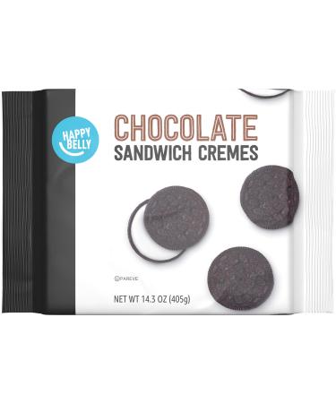 Amazon Brand - Happy Belly Chocolate Sandwich Crme Cookies, 14.3 Ounce