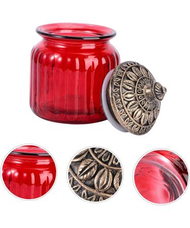 Zerodeko 1pc Red Airtight Jar Food Decor Spice Containers Red Decor Clear Pasta Containers Tea Storage Jar Condiments Containers Rice Container House Decorations for Home Can Glass Resin - Buy Online on GoSupps.com