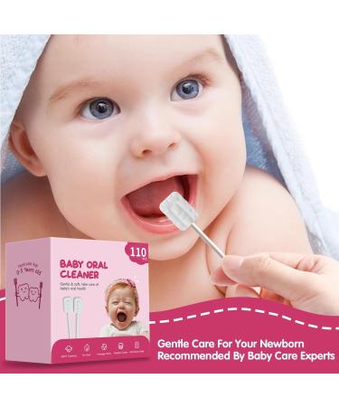 110Pcs Baby Tongue Cleaner & Toothbrush Set | Newborn Oral Care & Gum Cleaner for 0-36 Months | Disposable Infant Dental Care - Buy Online on GoSupps.com