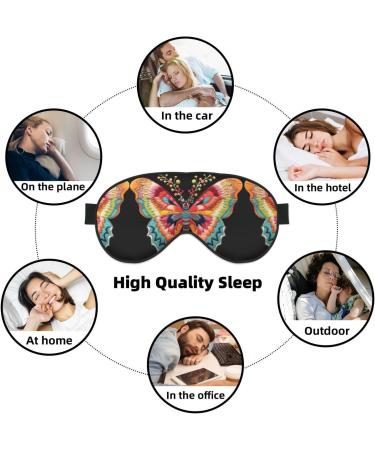 Buy Colorful Butterfly Print Unisex Sleep Eye Mask - Soft Comfort Eye Shade for Travel & Yoga - International Shipping Available - Buy Online on GoSupps.com