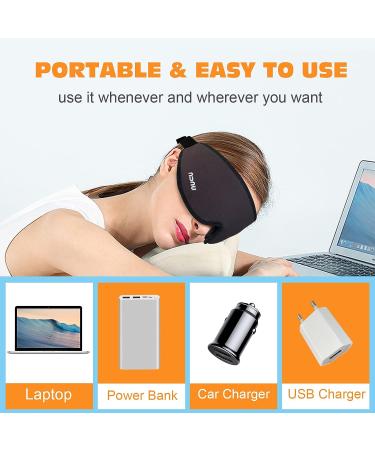 Heated Eye Mask for Dry Eyes - USB Electric Warm Compress Heating Pad for Puffy Eyes - Relieve Pink Eye, Blepharitis, Chalazion, Stye - Washable Grey - Buy Online on GoSupps.com