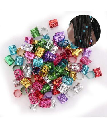 100Pcs Hair Braiding Cuffs Adjustable Dreadlocks Braid Beads Aluminum Metal Rings Cuffs Decoration Decorations Wig Accessories Colorful - Buy Online on GoSupps.com