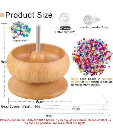 Hobbyworker Wooden Bead Spinner Upgrade Kit with Needles, Seed Beads, and Surprise Gift Pack - Colorful Bead Spinner Tool for Jewelry Making - Buy Online on GoSupps.com