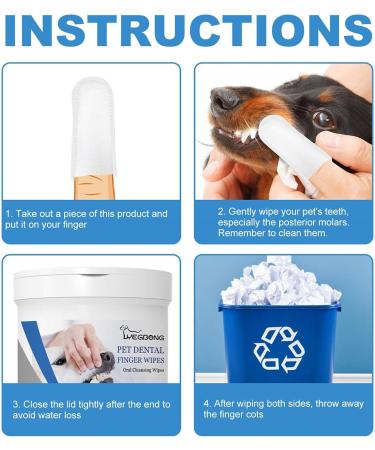 Richolyn Dog Teeth Cleaning Towels | 50 Pieces | Freshens & Cleans Dog Teeth - Ideal for Dogs & Cats - Buy Online on GoSupps.com