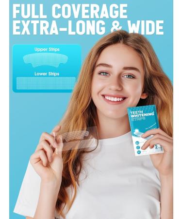 Oralfree Natural Teeth Whitening Strips - Sensitive Teeth Whitener - Enamel Safe Teeth Whitening Kit with Hydrogen Peroxide for Coffee Wine Tobacco and Other Stains 28 Strips (14 Treatment) Mint Gradient Blue - Buy Online on GoSupps.com