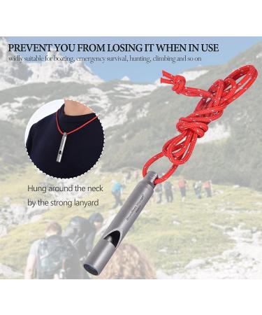Boundless Voyage Titanium Emergency Whistle 2 Pack Outdoor Emergency Survival Camping Hiking Loud Whistle Coaches Training Sports Keychain Whistle with Lanyard - Buy Online on GoSupps.com