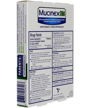 Buy Mucinex DM Expectorant & Cough Suppressant - 20 Tablets for International Shipping - Buy Online on GoSupps.com