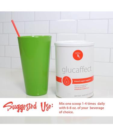 RELIV GlucAffect Support Powder - Omega 3 & LunaRich Blend for Balanced Dextrose Levels & Wellness Cinnamon Cream Flavor 19.04 oz - Buy Online on GoSupps.com