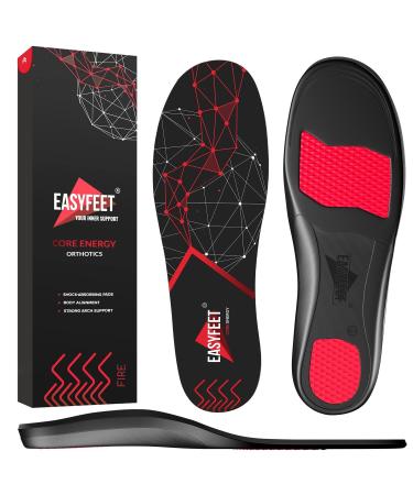 (New 2023) Premium Anti-Fatigue Shoe Insoles - High Arch Support Insoles - Shoe Inserts Orthotics Men Women - Relief Plantar Fasciitis Heel Arch Feet Pain Flat Feet - Work Boot Sneakers Hiking Shoe Black (L) 10-11.5