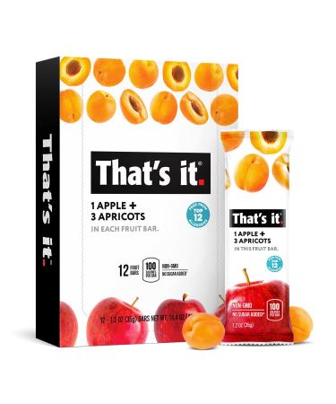 That's it Apple + Apricot 100% Natural Real Fruit Bar, Best High Fiber Vegan, Gluten Free Healthy Snack, Paleo for Children & Adults, Non GMO No Added Sugar, No Preservatives Energy Food (12 Pack) Apricot 12 Count (Pack of 1) - Buy Online on GoSupps.com